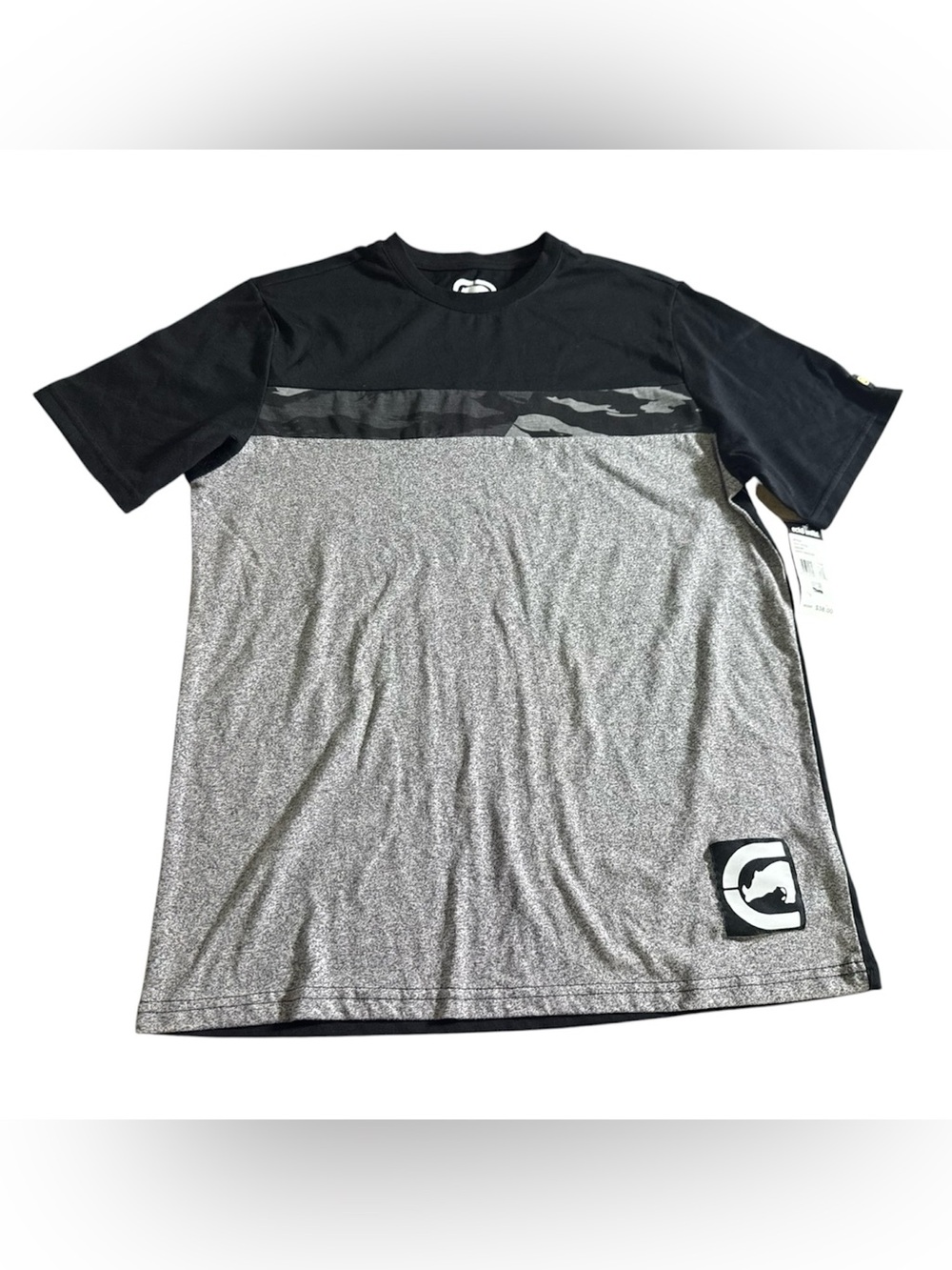 Ecko Unlimited Black and Gray Short Sleeve Crew Tee Men’s Small